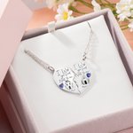 Personalized I Wish You Lived Next to Me Best Friend Set of Two Necklace Engraved with Name Birthstone House Birthday Friendship Gift for Bestie