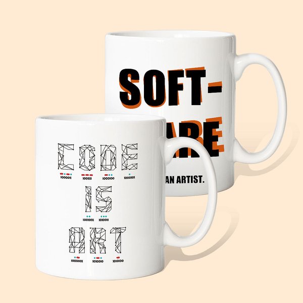 Tazza da caffè personalizzata in ceramica Code is Art 11oz per ingegnere informatico Coder