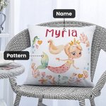 Personalised Fantasy Unicorn Reversible Magic Sequins Flip Throw Pillow Cover with Name Kid Gift