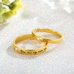 Anillos de pareja de plata de ley mate personalizados con mensaje