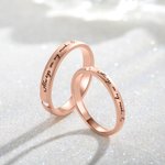 Anillos de pareja de plata de ley mate personalizados con mensaje