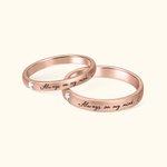 Anillos de pareja de plata de ley mate personalizados con mensaje