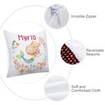 Personalised Fantasy Unicorn Reversible Magic Sequins Flip Throw Pillow Cover with Name Kid Gift