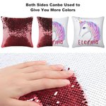 Personalised Fantasy Unicorn Reversible Magic Sequins Flip Throw Pillow Cover with Name Kid Gift