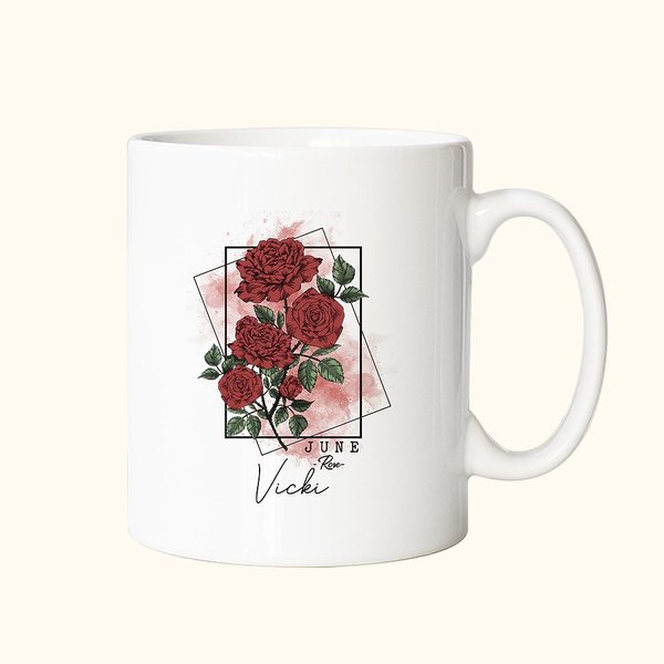 Tazza in ceramica da 11 oz con nome e cognome, regalo di compleanno e festa della mamma per donna.