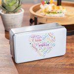 Personalised Family Love Heart Splicing Name Metal Biscuit Tin