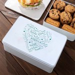 Personalised Family Love Heart Splicing Name Metal Biscuit Tin
