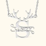 Personalized Elk Necklace with Name Christmas Gifts for Her