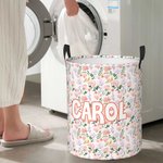 Panier de rangement de jouets pour enfants, personnalisé et imprimé de fleurs