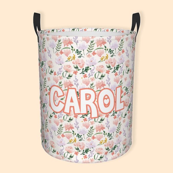 Panier de rangement de jouets pour enfants, personnalisé et imprimé de fleurs