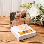 Personalised Photo Frame with Engraved Plaque Wooden Memorial Candle Holder