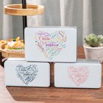 Personalised Family Love Heart Splicing Name Metal Biscuit Tin