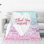 Couverture en Flanelle Personnalisée avec Nom Cadeau Remerciement Thanksgiving pour Maman Papa