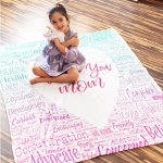 Couverture en Flanelle Personnalisée avec Nom Cadeau Remerciement Thanksgiving pour Maman Papa