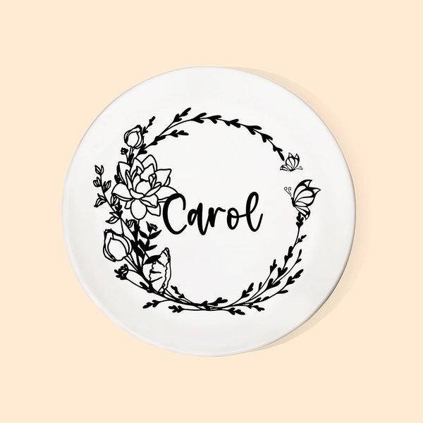 Fiore di nascita personalizzato con nome Piatto gioiello per donne Compleanno Regalo per la festa della mamma