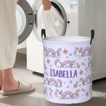 Personalised Fantasy Unicorn Design Laundry Toy Storage Basket Organizer for Kids Gift