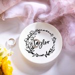 Fiore di nascita personalizzato con nome Piatto gioiello per donne Compleanno Regalo per la festa della mamma