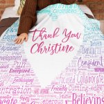 Couverture en Flanelle Personnalisée avec Nom Cadeau Remerciement Thanksgiving pour Maman Papa