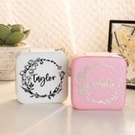 Personalizzato in pelle PU nascita fiore gioielli scatola gioielli organizzatore
