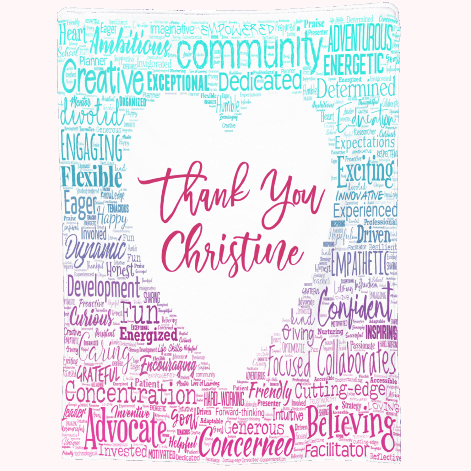 Couverture en Flanelle Personnalisée avec Nom Cadeau Remerciement Thanksgiving pour Maman Papa