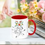 Tazza personalizzata 1-9 Holding Kid Hands Flower 11oz con nome Regalo di compleanno per la festa della mamma per nonna mamma