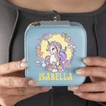 Personalised PU Leather Cartoon Fantasy Unicorn Jewellery Box Jewellery Organizer