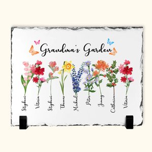 Personalizada Nacimiento Flor Nombres de la familia Roca Pizarra Marco para Madre Abuela Regalo