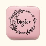 Personalizzato in pelle PU nascita fiore gioielli scatola gioielli organizzatore
