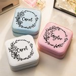 Personalizzato in pelle PU nascita fiore gioielli scatola gioielli organizzatore