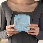 Personalizzato in pelle PU nascita fiore gioielli scatola gioielli organizzatore