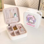 Personalised PU Leather Cartoon Fantasy Unicorn Jewellery Box Jewellery Organizer