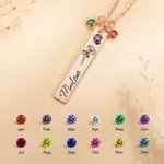 Personalised Birth Flower With Birthstone Necklace for Women