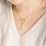 Personalised Birth Flower With Birthstone Necklace for Women