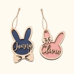 Étiquette de Panier en Forme de Lapin Décoration Personnalisée avec Nom Cadeau de Pâques pour Famille et Enfant