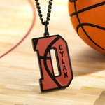 Personalised Basketball Necklace with Engraved Name Number Birthday Match Day Gift for Basketball Players Sport Lovers