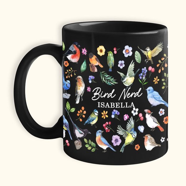 Personalised Bird Nerd Mug with Name Gifts for Bird Lovers
