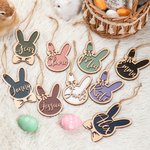 Étiquette de Panier en Forme de Lapin Décoration Personnalisée avec Nom Cadeau de Pâques pour Famille et Enfant