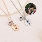 Collier de Projection Personnalisé avec Photo et Fleur de Naissance Je T'aime en 100 Langues Cadeau d'Anniversaire pour Femme