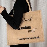 Personalised Jute Burlap Important Nana Large Capacity Tote Bag Shopping Bag Gift for Mom Grandma
