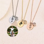 Collier de Projection Personnalisé avec Photo et Fleur de Naissance Je T'aime en 100 Langues Cadeau d'Anniversaire pour Femme