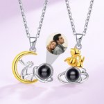 Personalised I Love You in 100 Languages Little Prince and Fox Projection Necklace