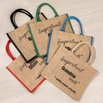 Personalised Jute Burlap Important Nana Large Capacity Tote Bag Shopping Bag Gift for Mom Grandma