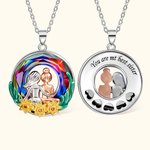 Collier Anneau Tournesol Personnalisé avec Message Gravé Cadeau Fraternité Amitié pour Sœur Amie