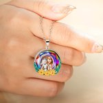 Collier Anneau Tournesol Personnalisé avec Message Gravé Cadeau Fraternité Amitié pour Sœur Amie