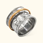 Personalised Wide Band Meditation Spinner Fidget Ring Still I Rise Sun Ring