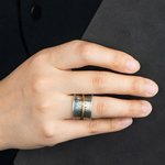 Personalised Wide Band Meditation Spinner Fidget Ring Still I Rise Sun Ring