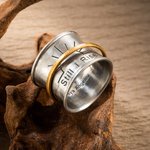 Personalised Wide Band Meditation Spinner Fidget Ring Still I Rise Sun Ring