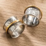 Personalised Wide Band Meditation Spinner Fidget Ring Still I Rise Sun Ring