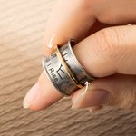 Personalised Wide Band Meditation Spinner Fidget Ring Still I Rise Sun Ring