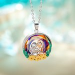 Collier Anneau Tournesol Personnalisé avec Message Gravé Cadeau Fraternité Amitié pour Sœur Amie